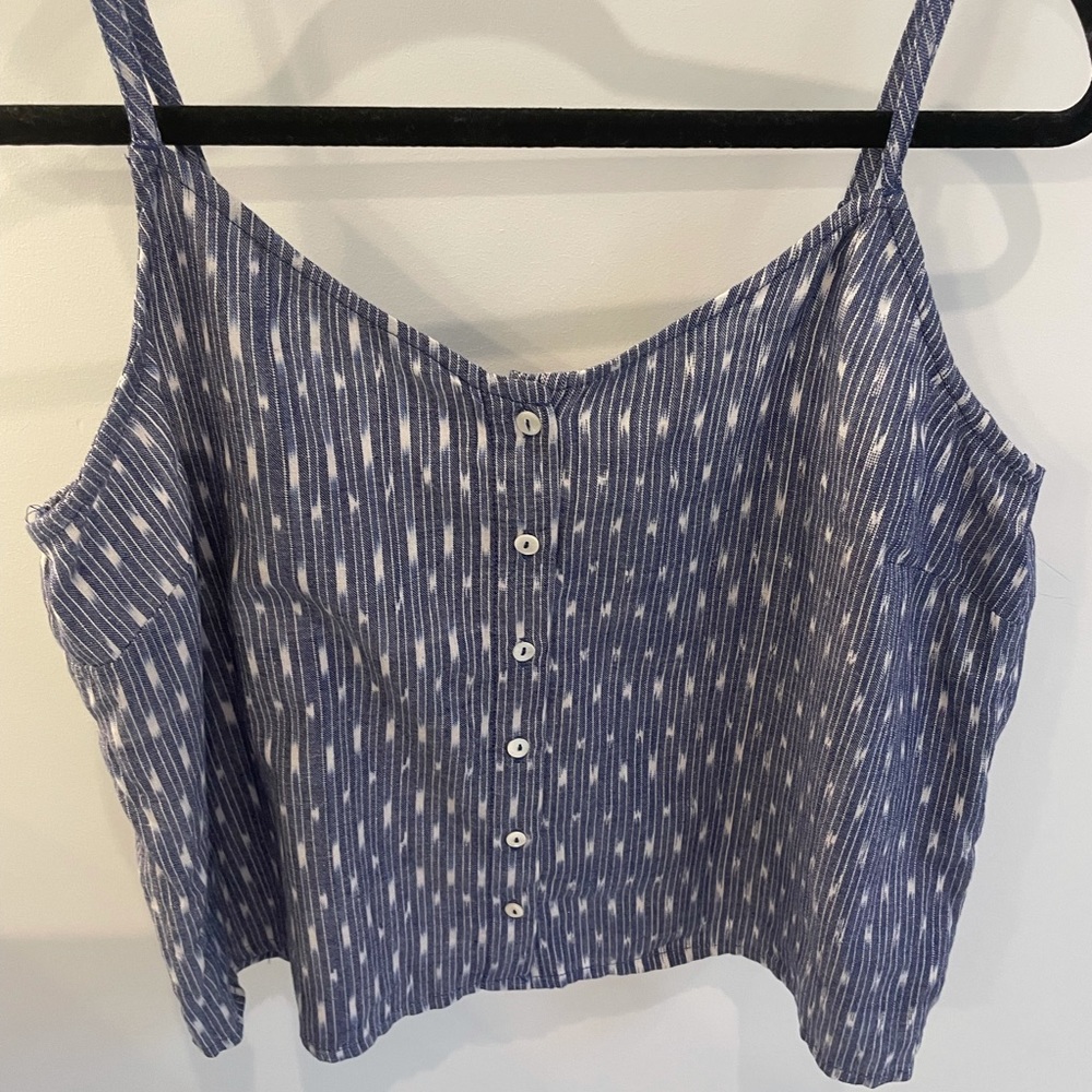 Blue flowy tank top